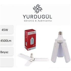 Resim Volemi Pervane Led Ampül 3 Kanatlı 220v 45w 4500 Lümen Beyaz E27 Duy Diğer 