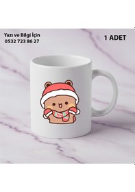 Resim Dudu Ve Bubu Yılbaşı Yeni Yıl Tasarımlı Kişiye Özel İsimli Kupa Bardak Sevgiliye Hediye Beyaz 