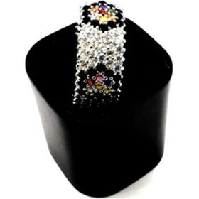 Resim Omar Silver Kadın Tamtur 5 Sıra Altıgen Mix Zirkon Taşlı Gümüş Y 