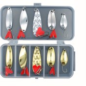 Resim 10'lu/20'li/25'li/35'li Yüksek Kaliteli Dört Çeşit Metal Kaşık Şekilli Pullu Yem Seti, Troller Ustaları İçin Temel, 2.5g'den 14g'ye Kadar Çeşitli Boyutlar ve Ağırlıklar Mevcut, Tatlı/Suat Suyu Balıkçılığında Alabalık ve Levrek için Kullanılır - Hassas Atış ve Daha Fazla Balık Yakalama 