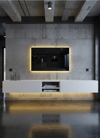 Resim Resital Ledli Duvara Monte Tv Sehpası - Beyaz - W6009-1 Beyaz 