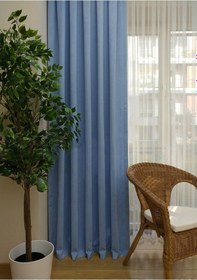 Resim Evdepo Home Mavi Petek Fon Perde Tek Kanat Mavi 
