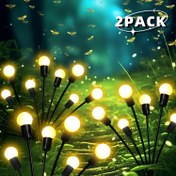 Resim 2 adet, 10/6 LED boncuklu Açık Hava Firefly Lambası, Bahçe Aydınlatması, IP65, Partiler için Uygun, İki Aydınlatma Modu: Her Zaman Açık ve Yanıp Sönen, Noel, Çim, Düğün 