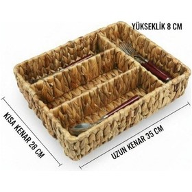 Resim Hasır Çekmece Düzenleyici, Kaşıklık Büyük Boy 35 28 8 Sarı 