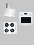 Resim Bosch BEYAZ ANKASTRE SET (HBF512BW1T + POP6C2O10O + DWK64PJ20T) 