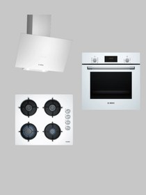 Resim Bosch BEYAZ ANKASTRE SET (HBF512BW1T + POP6C2O10O + DWK64PJ20T) 
