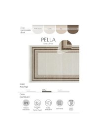 Resim Pella 6814 Kahve Krem Halı Yolluk Oturma Odası Halısı Antre Hol Halısı Klasik Çerçeveli Salon Halısı 