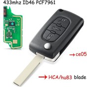 Resim Peugeot 207 307 Id46 Ce0536 Ce0523 İçin Filp Uzaktan Araba Anahtarı 433mhz 0036 