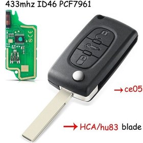 Resim Peugeot 207 307 Id46 Ce0536 Ce0523 İçin Filp Uzaktan Araba Anahtarı 433mhz 0036 