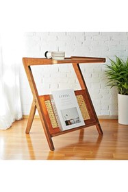 Resim Zeus Dizayn Poseidon Ahşap Yan Sehpa ve Gazetelik 