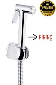 Resim banyonatural Birinci Kalite Paslanmaz Pirinç Yuvarlak Spiralli Taharetmatik Taharet El Duşu 