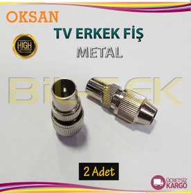 Resim Oksan Metal Tv Erkek Fiş 2 Adet 