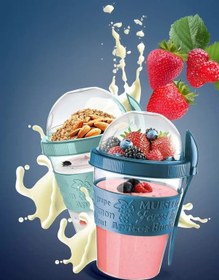 Resim buççin online mağaza Take'n Go Pratik Yoğurt Kabı Lacivert | Taşınabilir Kaşıklı Müsli Atıştırmalık Dondurma Kabı 600ml P 