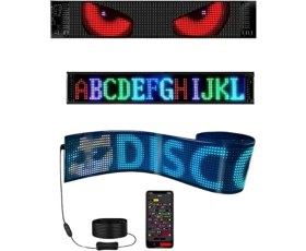 Resim Nemere Rgb LED Matrix Panel Esnek Yapı Uygulama Kontrollü Kayan Yazı Ekranı 