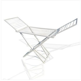 Resim Kanatlı PVC Plastik Çamaşırlık Çamaşır Kurutma Rafı Askısı Beyaz 