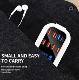 Resim Yellowtech 8 Port Usb Şarj Hub | Hızlı Şarj 3.0 | Led Ekranlı Akıllı Çoklu Şarj Istasyonu 