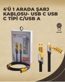 Resim 4'ü 1 Arada Metal Hızlı Veri Kablosu - 65w Güç, 27w İphone Desteği, 480mbps Aktarım 