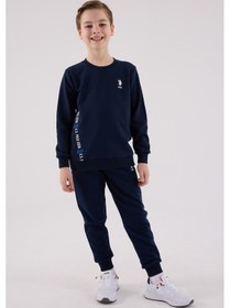 Resim U.S. Polo Assn. Lisanslı Erkek Çocuk Alt Üst 2 Parça Eşofman Takımı Us2215 Lacivert 