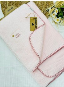 Resim Caramell Müslin Ve Welsoft Bebek Battaniyesi Pembe 