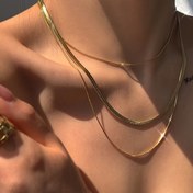 Resim Şık Minimalist Kadınlar için Choker Kolye Seti - Yılan Kemik & Bıçak Zincir Tasarımı, Alaşım, Karışık Renkler - Günlük Kıyafetler & Hediyeler için Mükemmel, Kısa, Üst Üste Takılabilir, Moda 