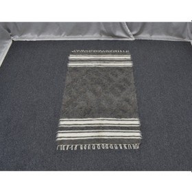 Resim Zehra Abla Halı Yeni El Dokuma Çizgili Tiftik Yün Siirt Battaniyesi Kilim 5773 