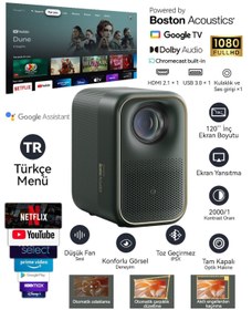 Resim Formovie Xming Page One Projeksiyon Cihazı, Google TV, 500 CVIA Lümen, Dolby Vision & Audio, HDMI 2 