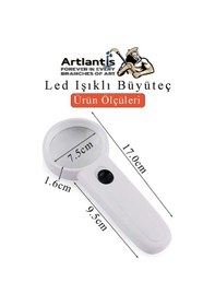 Resim Led Işıklı Büyüteç 75 Mm 1 Adet 3x Büyütme Optik Büyüteç El Tipi Işıklı Lens Taşınabilir Okul Büro Ofis 