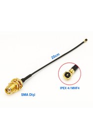 Resim Alkatronik 20cm Sma Dişi Ipex4 Mhf4 Rf Bağlantı Kablosu SMA Dişi Soket to Altın Kaplama Konnektör Koaksiyel Kab 