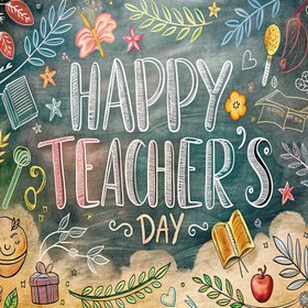 Resim Happy Teacher Day Mesaj Kartı 