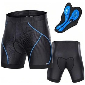 Resim Erkek Bisiklet Kaymaz Bacak Tutacaklı Dolgulu Şort Bisiklet 3d Dolgulu İç Çamaşırı Bisiklet Dolgusu Sürüş Şortu Bisiklet İç Çamaşırı Şortu Mavi 