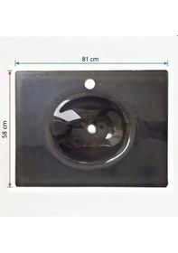 Resim Brezza - Antrasit 58 81 Cam Lavabo - 55011297- Antrasit 