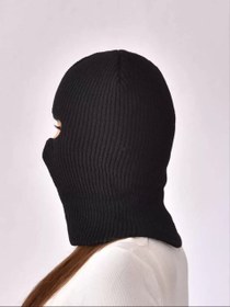 Resim Kışlık Kar Maske Dokuma Triko Bere - Siyah 