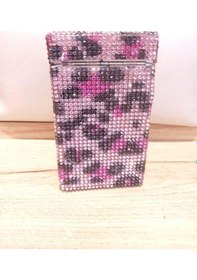 Resim Nesgıft Pembe Leopar Swarovski Taşlı Kalın Sigara Kutusu 