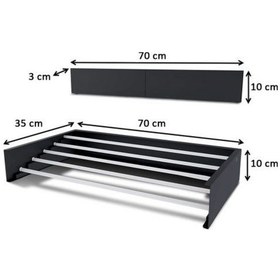 Resim Belize 70cm Çamaşır Kurutmalık Duvara Monte Iç Ve Dış Mekan Paslanmaz 5 Gözlü Antrasit 