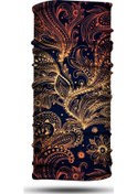 Resim Altın Yaprak Desenli Motosiklet Bandana Boyunluk Outdoor Balaklav 