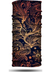 Resim Altın Yaprak Desenli Motosiklet Bandana Boyunluk Outdoor Balaklav 