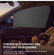 Resim Dashanshop Siyah Manyetik Araç Stor Perde 4 Parça Ön Arka Cam Güneşlik 