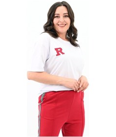 Resim Kadın Büyük Beden Nakış İşleme Detaylı Eşofman Takımı 8120-25 001 