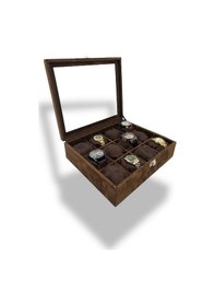 Resim RichBox 12'Li Saat Kutusu Süet Kahverengi 