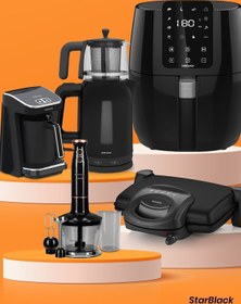 Resim GoldMaster Starblack 21 Parça Airfryer Sıcak Hava Fritöz Avantajlı Elektronik Evlilik Paketi Mutfak Çeyiz Seti 