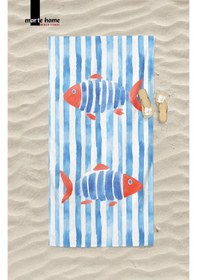 Resim Marte Home Baskılı Plaj Havlusu MAvi 