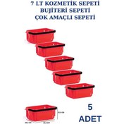 Resim 5 adet 7 Litre Kozmetik Sepeti Bijuteri Sepeti Kırtasiye Sepeti K 