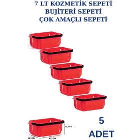 Resim 5 adet 7 Litre Kozmetik Sepeti Bijuteri Sepeti Kırtasiye Sepeti K 