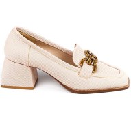 Resim Bestello Tokalı Neolit Taban Kalın Topuklu 281-351 Kadın Ayakkabı Bej 