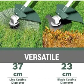 Resim Afs 23-37 Elektrikli Tırpan, Ayarlanabilir Kayış, Kesme Genişliği 23 mm (Bıçak Ile), 37 cm (Tırpan Ile), 3.5 mm Tırpan Eni, 1000 W, Yeşil 