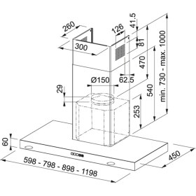 Resim Franke Tale 915 W Xs Inox Duvar Tipi Davlumbaz 