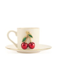 Resim İpekk Kahve 6'lı Kahve Fincan Takımı - Beyaz / Kırmızı - 90 Ml Çok Renkli 
