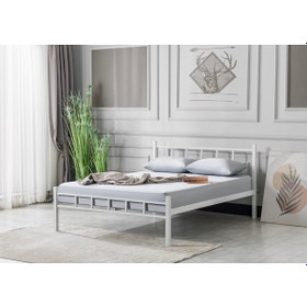 Resim K90 Beyaz Metal Karyola Tek Kişilik Yataksız 