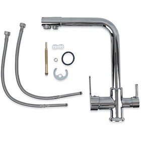 Resim İdeal Mağaza Su Arıtma Cihazı İçin 3 Yollu Oval L Borulu Krom Musluk 