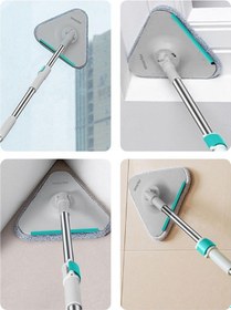 Resim Smarter Aqua Master Üçgen Aparat + Mop Camlar ve Zorlu Köşeler için Temizlik Paspas 